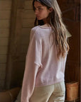 Pinky Rolled Round Neck Sweater