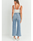 Light Denim Patch Pocket Wide Leg