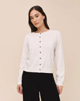 Bella Dahl Cotton Cashmere Crew Neck Cardigan