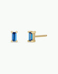 JK Baguette Sapphire Gold Earrings