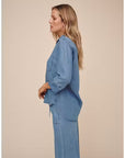 Bella Dahl Shirt Tail Button Down-Indigo Harbor Wash