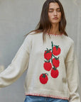 Summer Tomatoes Cotton Blend Sweater