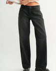 The Low Rise Black Denim Slouch Jean