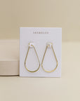 JK Gold Long Oval Hoop Earrings
