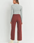 Cinnamon Hi Rise Utility Wide Leg