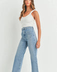 Light Denim Patch Pocket Wide Leg