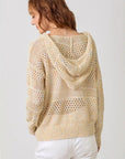 Almond Crochet Knit Hoodie Sweater