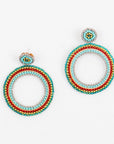 Beaded Open Circle Post Earring