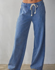 Light Denim Cotton Drawstring Pant