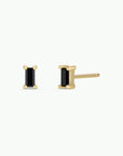 JK Baguette Black Gold Earrings