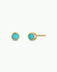JK Simple Stud Earrings Turquoise 18K Gold Plated