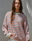 Multi Colored Striped Cotton Sweater