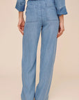 Bella Dahl Pocket Wide Leg Pant-Shadow Blue Wash