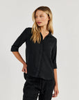 Bella Dahl Shirt Tail Button Down-Vintage Black