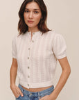 Bella Dahl Short Sleeve Cardigan-Ivory