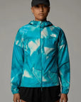 TNF W's Higher Run Wind Jacket: Galactic Blue Prism Print