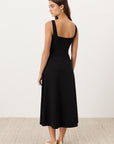 Pact Fit and Flare Square Neck Dress