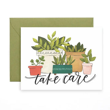 Take Care Plants Greeting Card