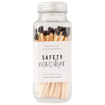 Wooden Colorful Safety Matches - Glass Jar