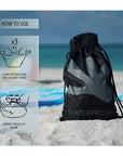 Waterproof Drawstring Backpack - Bright Blue / Grey