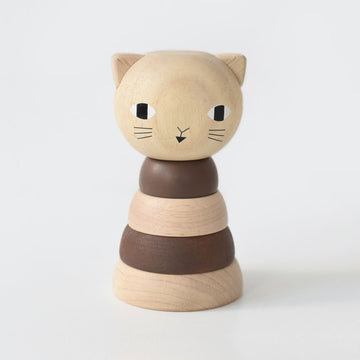 Cat Wooden Ring Stacker
