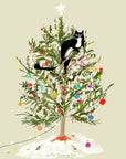 Christmas Tree Cat Greeting Card