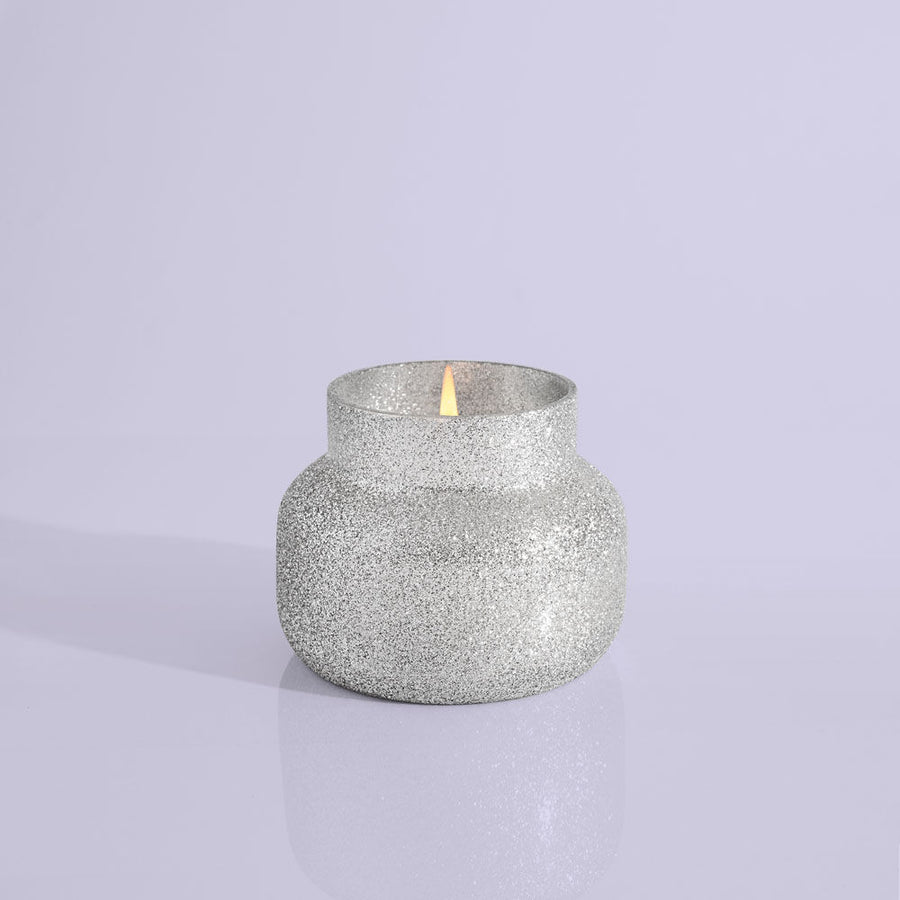 Capri Blue 8oz Silver Glitter Frosted Fireside Candle