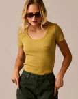 Carve Ever Tee-Gold Glow Stripe