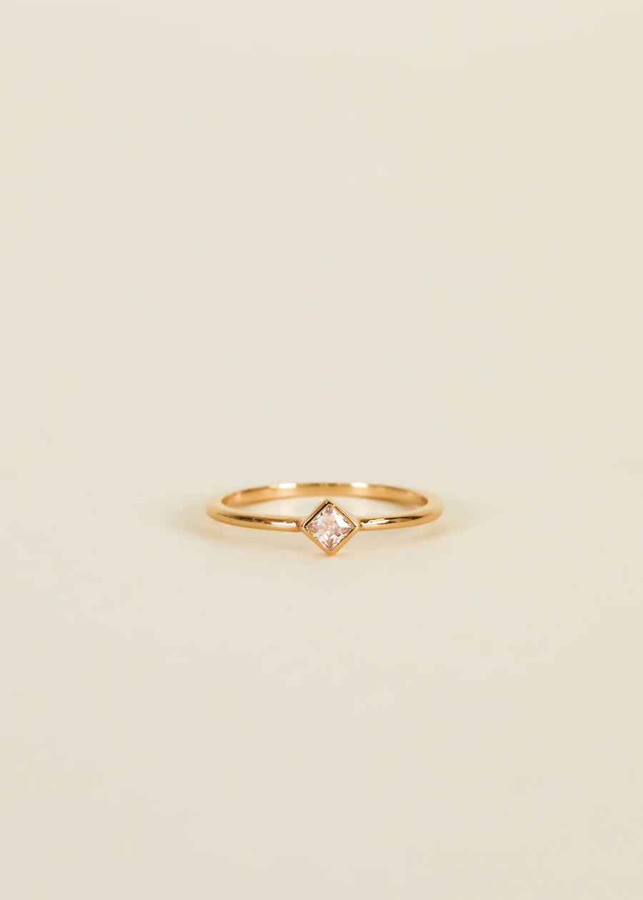 JK Diamond & Champagne Stud Gold Rings