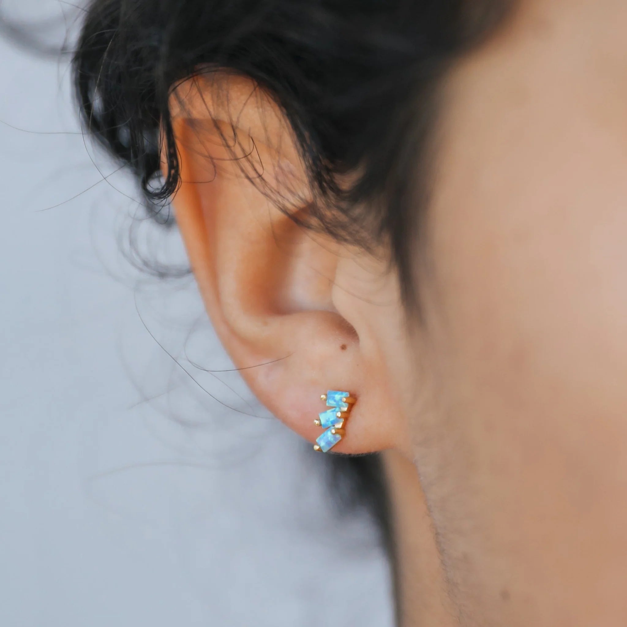 JK Offset Trio Fire Opal Earrings