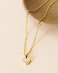 JK Gemstone Mother of Pearl Heart Pendant Necklace