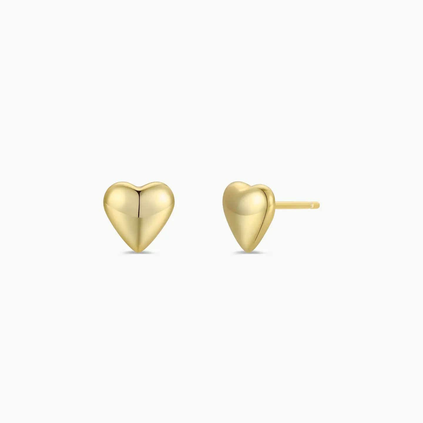 JK Puffed Gold Heart Earrings