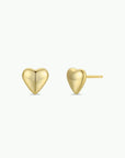 JK Puffed Gold Heart Earrings