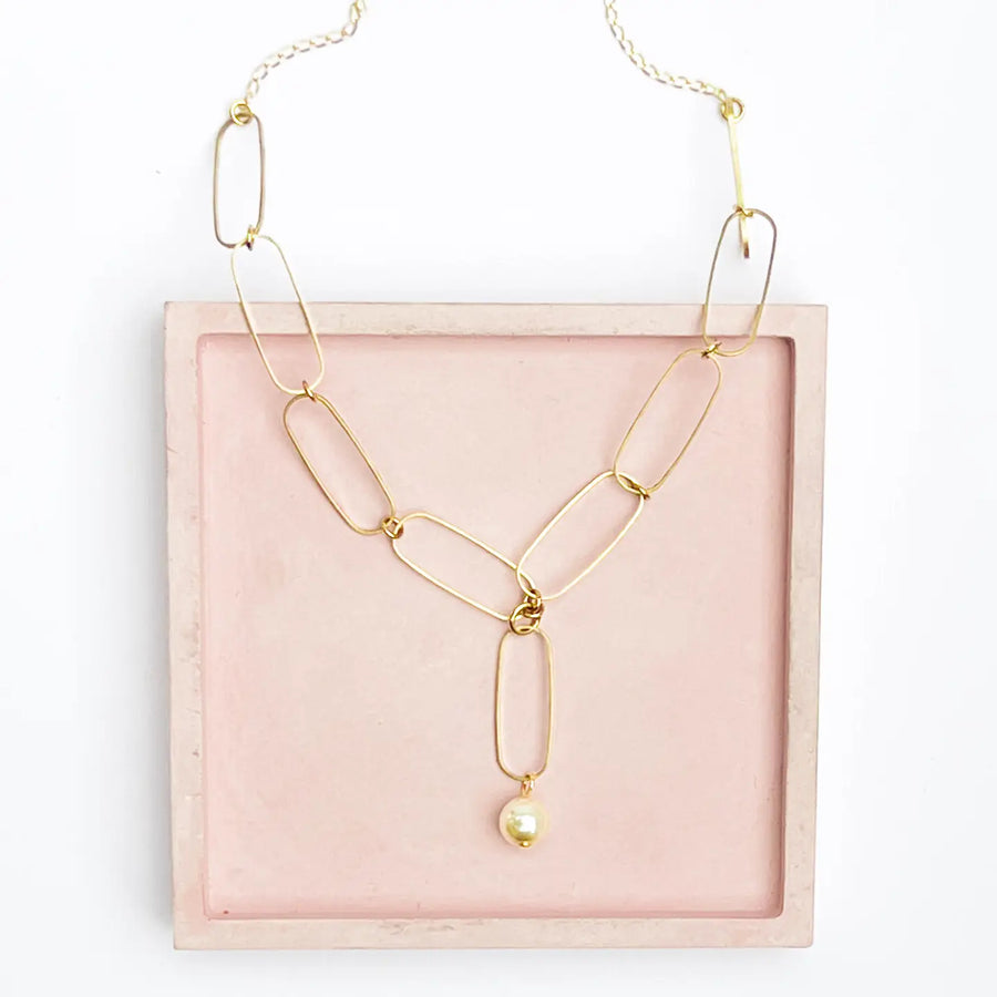 Paperclip and Pearl Necklace