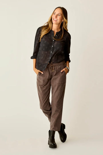 Zoe Twill Pant: Espresso