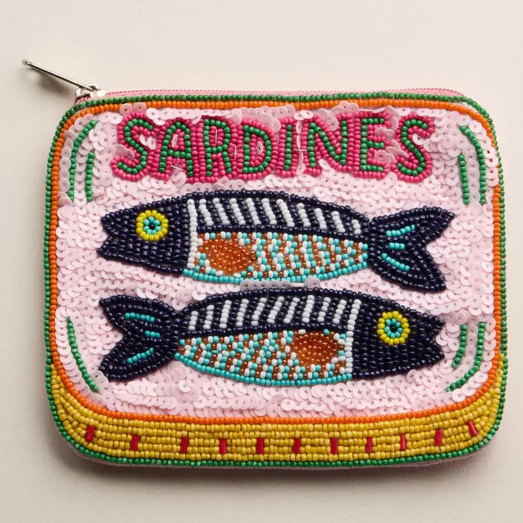 Beaded Sardine Tin Clutch Bag
