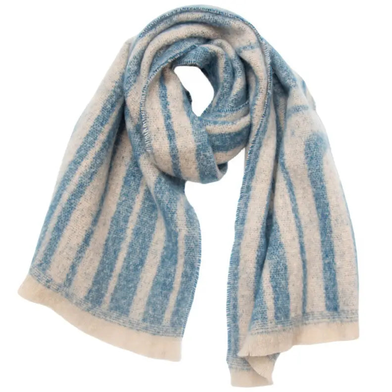 Super Soft Chunky Geometric LInes Fleece Scarf
