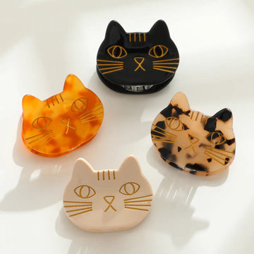Ginger Small Cat Face Hair Claw Clip