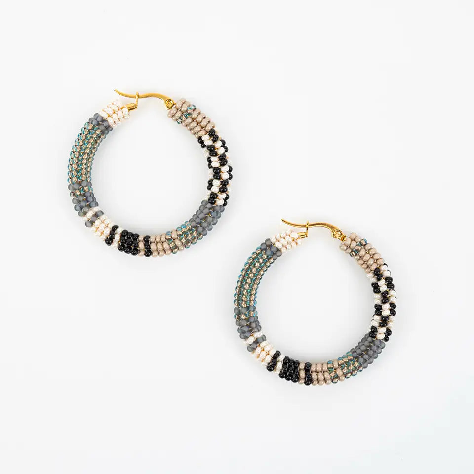 Patchwork Hoop Earring