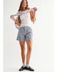 Traveling South Navy Gingham Lightweight Short