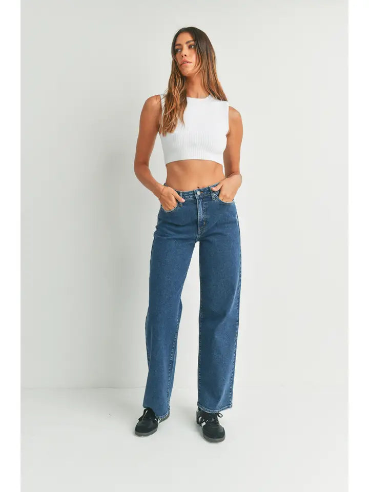 Dark Denim Wide Leg Jeans