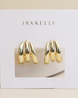 JK Gold Three Hoop Huggie Earrings