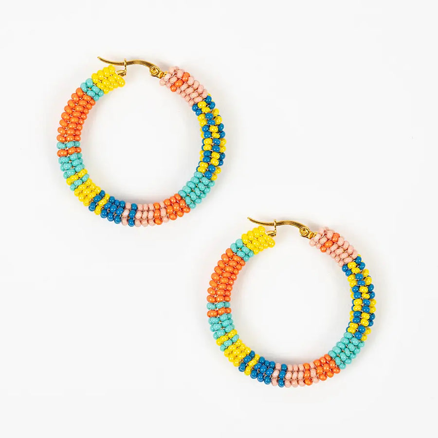 Patchwork Hoop Earring