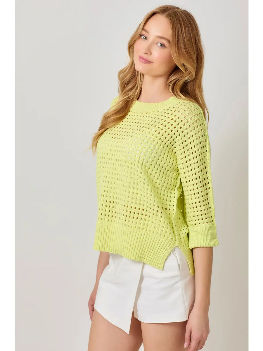 Open Stitch High Low Sweater