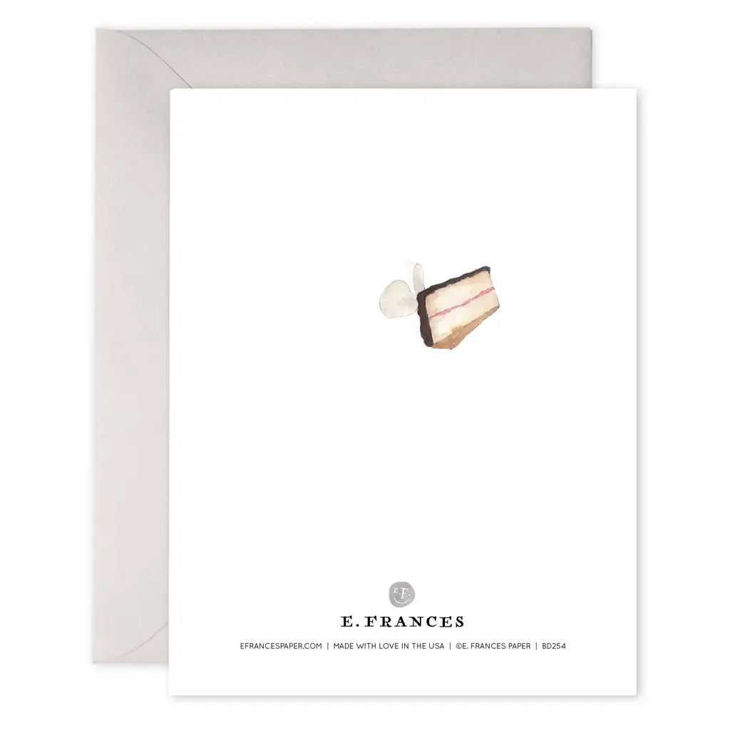 E. Frances Flying Cake Birthday Greeting Card