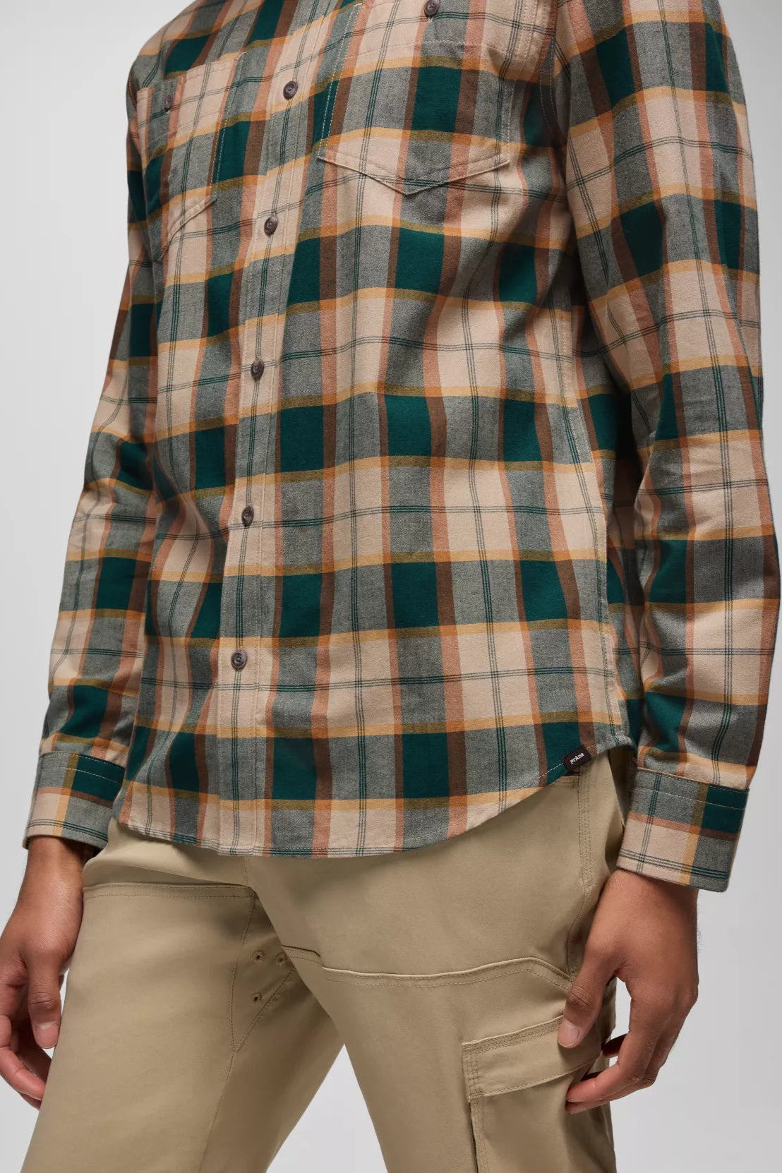 Dolberg M's Slim Fit Flannel Shirt: Almond