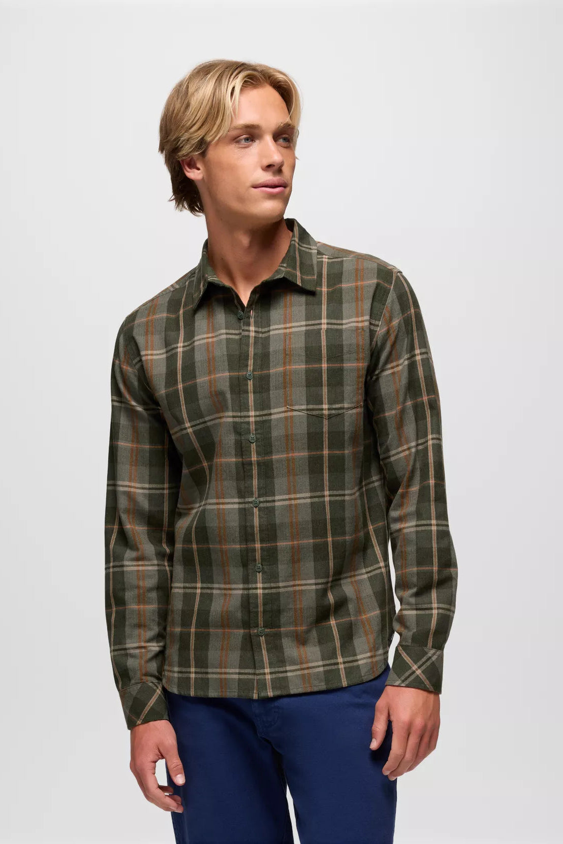 Los Feliz Slim Fit Flannel Shirt: Spruce