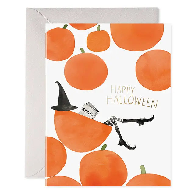 E. Frances Pumpkin Witch Halloween Greeting Card