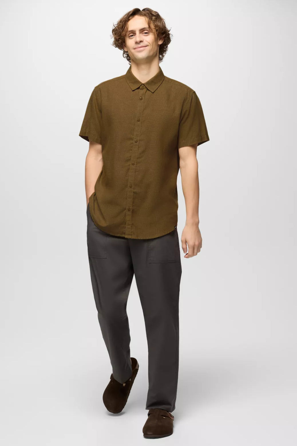 Lindores Standard Fit Short Sleeve Shirt - Retro Olive