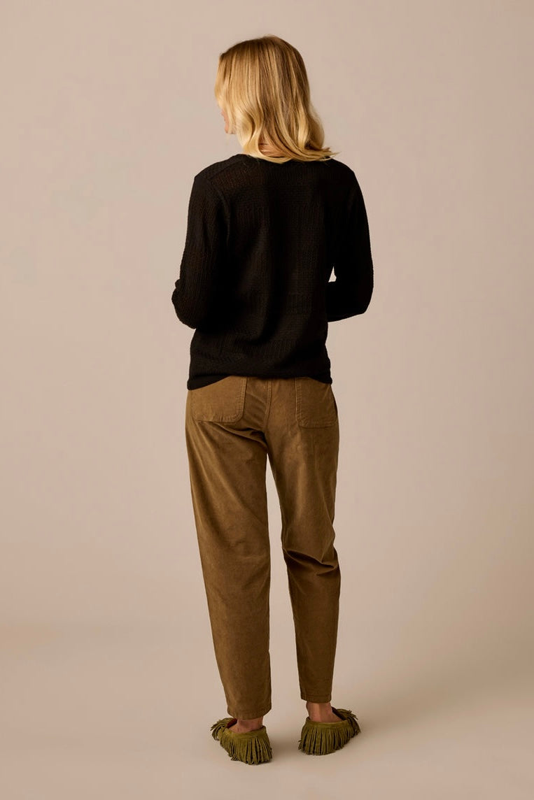Zoe Buttercord Pant: Teak